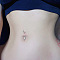 Screw Shaped 304 Stainless Steel Curved Barbell Belly Rings, Stainless Steel Color, Bar Length: 3/8