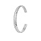 Non-Tarnish Stainless Steel Leaf Pattern Cuff Bangle, Stainless Steel Color, Wide: 8.2mm, Inner Diameter: 2-1/2 inch(6.2cm)