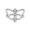 304 Stainless Steel Connector Charms,  Butterfly, Stainless Steel Color, 19.5x26.5x2mm, Hole: 1.8mm
