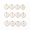 PVD Vacuum Plating 304 Stainless Steel Pendants, with Jump Rings and Enamel, Heart, Golden, 12 Constellations, 15x15x1.5mm, Hole: 2.8mm