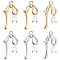 Beebeecraft 12Pcs 2 Colors Bowknot Charms 14K Gold Plated Brass Cubic Zirconia Bow Charms for Jewelry Making Earring Necklace Bracelet