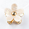 Flower Shape PVC Claw Hair Clips, with Metal Clips, Hair Accessories for Women & Girls, Antique White, 68x68x35mm