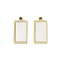 Natural Shell Charms, Ion Plating(IP) 304 Stainless Steel Charms, Manual Polishing, Real 18K Gold Plated, Rectangle, 13.5x6.5x2mm, Hole: 1.2mm