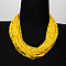 Plastic Beaded Multi-strand Necklaces, Bohemian Style Necklace, Yellow, 20.87 inch(53cm)