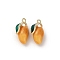 Brass Enamel Charms, Cadmium Free & Nickel Free & Lead Free, Fruit Charm, Real 18K Gold Plated, Mango, 14.5x8x5.5mm, Hole: 1mm