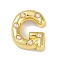Brass Pendants, Cadmium Free & Nickel Free & Lead Free, with ABS, Letter A~Z, Letter G, 21.5x17.5x6.5mm, Hole: 3.5mm