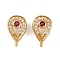 Brass Micro Pave Cubic Zirconia Multi-Strand Links, Long-Lasting Plated, Rack Plating, Teardrop, Golden, 13x8x6mm, Hole: 7x2.5mm