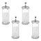 4Pcs Transparent Glass Pendants, with Crystal Rhinestone inside and 304 Stainless Steel Findings, Column, Stainless Steel Color, 32x13.5mm, Hole: 2.5x5mm