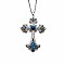 Alloy Cross Pendant Necklaces for Men and Women, Blue, 19.69 inch(50cm)..