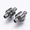 Brass Bayonet Clasps, Lead Free & Cadmium Free & Nickel Free, Column, Gunmetal, 18~18.5x9.5mm, Hole: 2.5mm