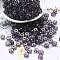 Transparent Colours Glass Seed Beads, Column, Dark Slate Gray, 6x3mm, Hole: 1.4mm, about 2027pcs/pound