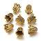 Tibetan Style Caps, Cadmium Free & Lead Free & Nickel Free, Flower, Antique Golden, 10x10mm, Hole: 1mm, Inner Diameter: 7.5mm