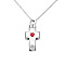 Rhinestone Urn Ashes Necklace, Platinum Brass Pendant Necklace for Women, Cross, 19.69 inch(50cm), Cross: 31x14x8mm