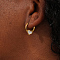Elegant Heart Stainless Steel Hoop Earrings, Golden, 15x17mm