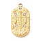 304 Stainless Steel Pendants, with Rhinestone, Oval with Constellation Charm, Real 18K Gold Plated, Sagittarius, 25x13x3mm, Hole: 1.8mm