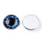 Glass Cabochons, Half Round with Eye, Cornflower Blue, 20x6.5mm