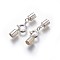 925 Sterling Silver Spring Ring Clasps, with Cord Ends, Silver, clasp: 9x7.5x3mm, cord end: 8x4mm, inner size: 3.5mm.