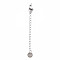 Tarnish Resistant 304 Stainless Steel Chain Extender, Cadmium Free & Nickel Free & Lead Free, with Clasps and Tiny Flat Round Charm, Stainless Steel Color, 70mm, Hole: 2.5mm