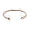 Stainless Steel Cuff Bangle Making, with Golden Tone Brass Finding, for Half Drilled Beads, Antique White, Inner Diameter: 1-3/4x2-3/8 inch(4.6x6cm), Pin: 1mm