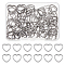 DICOSMETIC 100Pcs Heart Link Charms Stainless Steel Linking Ring Heart Earring Connector Metal Frames Connectors for DIY Bracelets Jewelry Making, 10.5x11.5x1mm