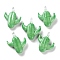 Handmade Lampwork Pendants, Medium Sea Green, 35.5x30x9.5mm, Hole: 3.5mm