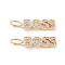 Brass Micro Pave Clear Cubic Zirconia Pendants, Long-Lasting Plated, Word Boss, Real 18K Gold Plated, 22.5x5x1.6mm, Hole: 3x4mm