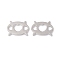 Rack Plating Alloy Multi-Strand Links, Cadmium Free & Lead Free, Oval with Heart, Platinum, 13.5x18x1.5mm, Hole: 5x7mm and 3x4mm