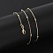 Brass Satellite Chains Necklaces for Women, with 304 Stainless Steel Lobster Clasp, Rack Plating, Lead Free & Cadmium Free, Long-Lasting Plated, Real 18K Gold Plated, 17.52 inch(44.5cm)