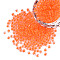 Glow in the Dark Luminous Transparent Glass Seed Beads, Round, Coral, 3.5x1.6mm, Hole: 1mm, about 18200pcs/450g, 450g/bag