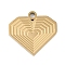 304 Stainless Steel Charms, Heart Charm, Ion Plating(IP), Real 18K Gold Plated, 14x15x1.5mm, Hole: 1.6mm