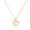 Fashionable Stainless Steel White Shell Heart Pendant Necklace for Women, Golden, show in picture