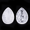 Natural Quartz Crystal Pendants, Rock Crystal Pendants, teardrop, 34~35.5x24~25x9mm, Hole: 1mm