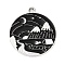 Alloy Enamel Pendants, Platinum, Flat Round Charm, Mountain, 26x22.5x1mm, Hole: 2mm