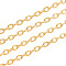 PVD Vacuum Plating 304 Stainless Steel Cable Chains, Soldered, with Spool, Flat Oval, Real 16K Gold Plated, 2x1.5x0.4mm, about 164.04 Feet/roll(50m/roll)
