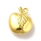 Rack Plating Brass Charms, Apple, Golden, 13.5x11x5mm, Hole: 1mm