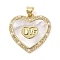 Brass Micro Pave Clear Cubic Zirconia Pendants, Cadmium Free & Lead Free, with ABS Imitation Pearl, Heart, Real 18K Gold Plated, 23.5x24x3.5mm, Hole: 3.5x4mm