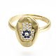 Регулируемые латунные кольца из микро-паве циркония RJEW-S045-050G-NR-3