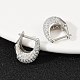 Овальные серьги-кольца из латуни с микропаве из прозрачных кубических цирконий EJEW-S277-10P-A-2