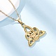 Ожерелья с подвеской Trinity Knock из нержавеющей стали 304 NJEW-H059-02G-1