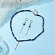 Комплекты ожерелий и сережек из натурального лазурита с бусинами SJEW-JS01302-2