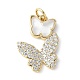 Подвески из латуни микропаве с фианитами и стеклом KK-F892-49G-01-1