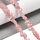 Вишневого кварца стеклянные бусы пряди G-Q167-B20-01-2