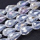 Стеклянные бусины с гальваническим покрытием  EGLA-D015-15x10mm-01-3