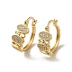 Серьги-кольца из латуни с микропаве из кубического циркония EJEW-L271-08KCG-03-1