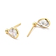 Серьги-капли из прозрачного кубического циркония EJEW-G297-23G-2