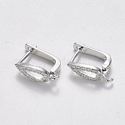 Серьги-кольца из латуни с микропаве из кубического циркония с застежкой сзади KK-T048-028P-NF