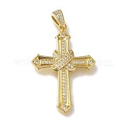 Подвеска из латуни с микропаве и поперечной стойкой KK-U019-17G-01