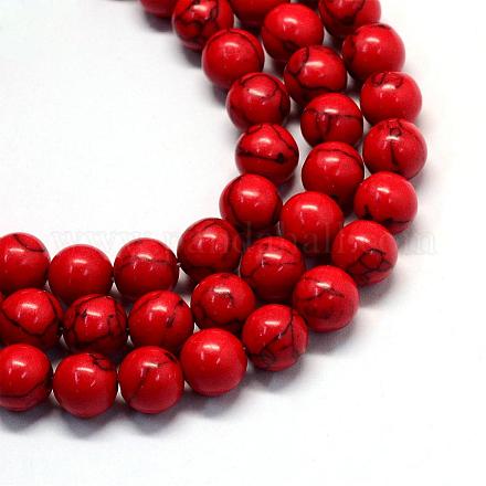Синтетические нити бирюзовые шарика Gemstone TURQ-S280-4mm-06-1