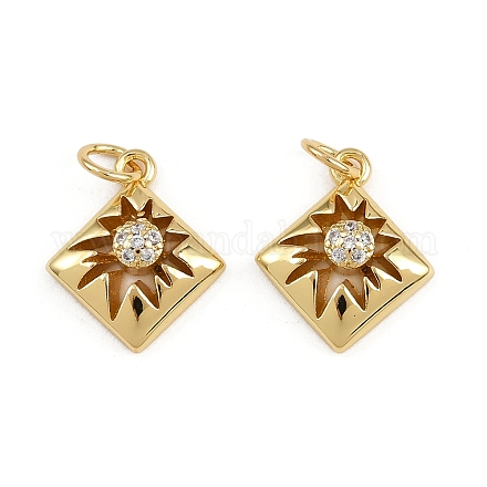 Латунные микропаве прозрачные подвески с фианитом KK-A269-32G-1