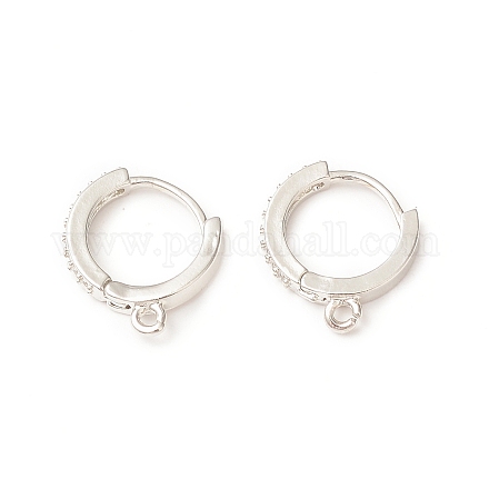Латунные серьги-кольца из прозрачного кубического циркония KK-C018-01A-P-1